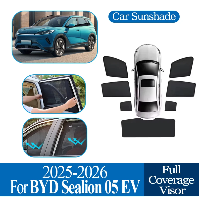 

For BYD Sealion 05 EV 2025 2026 Car Magnetic Sunshade Anti-UV Privacy Protection Coverage Blocking Curtain Auto Accessories