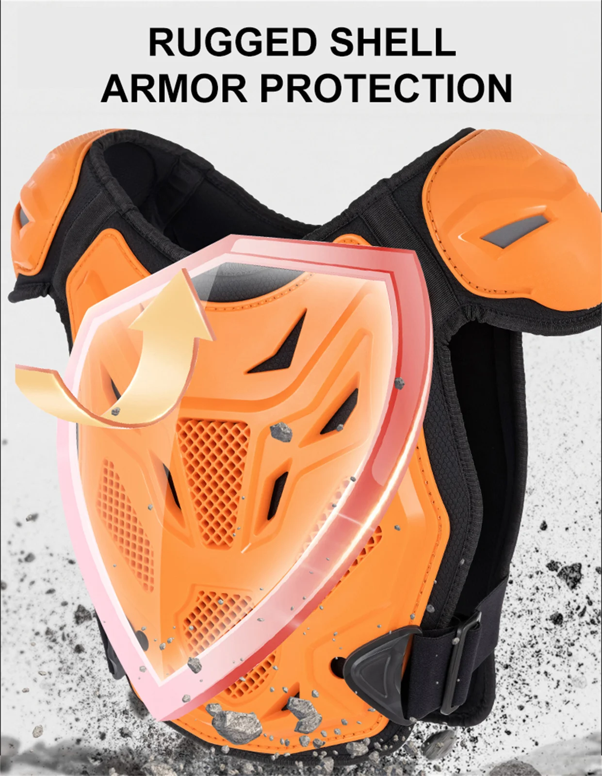 Children Motorcycle Riding Body Armor Vest Kids Motocross Back Chest Protectors Off-Road Dirt Bike Cycling Protective Gear