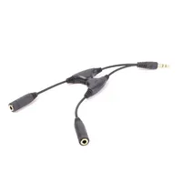 3.5mm Headphone Stereo Audio Y Splitter Cable Cord With Separate Volume Controls Earphone Connector Adapter Earphone Accessories