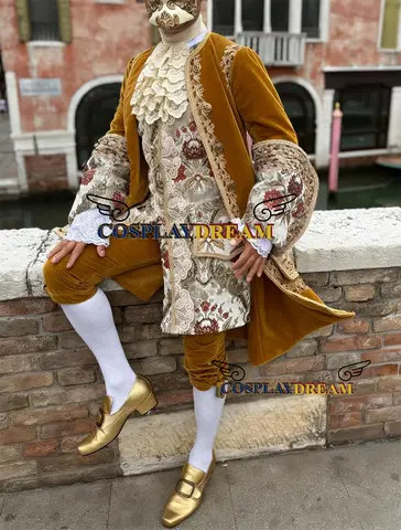 1700s Historical Costume Rococo Baroque King Suit Aristocratic Gentleman Venice Ball Gown Custom Made
