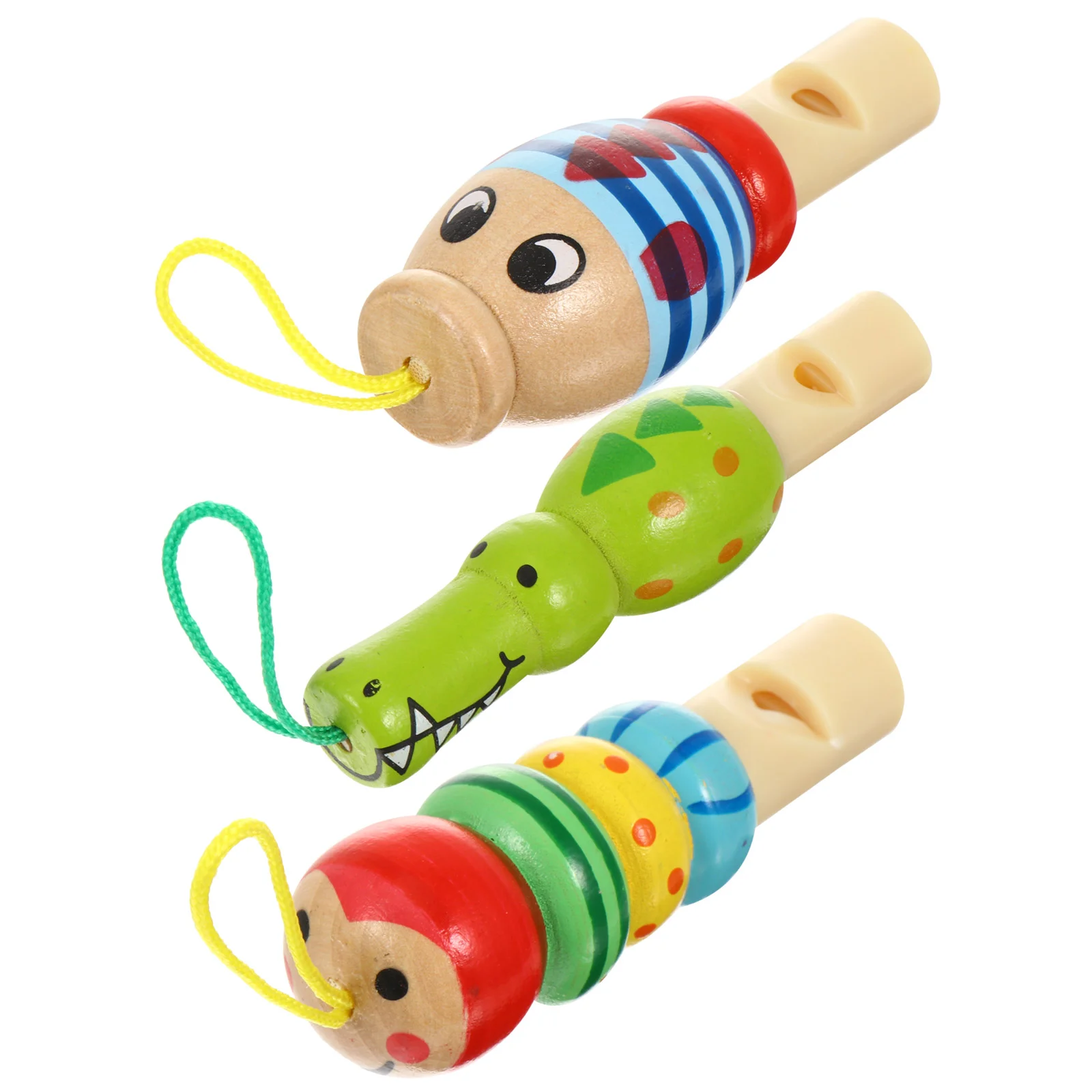 3 Pcs/ Animal Whistle Toy Kids Plaything Creative Childrens Toys Wooden Cartoon for