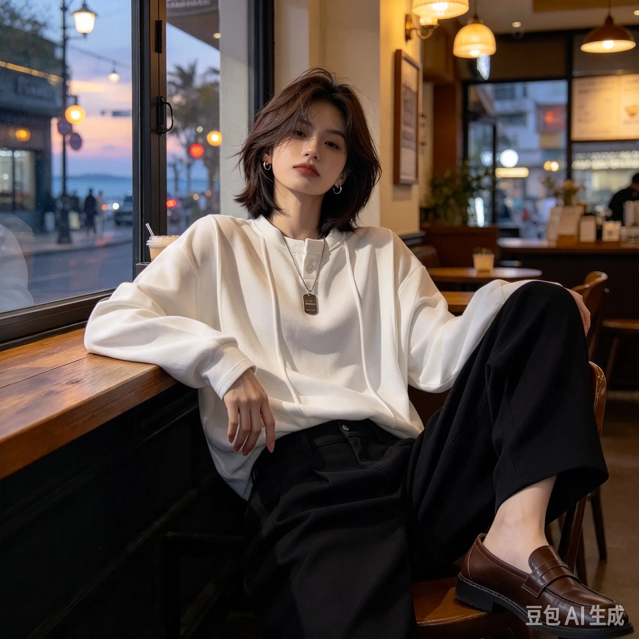 2026 Autumn New Hua Cotton Splicing Collar T-shirt