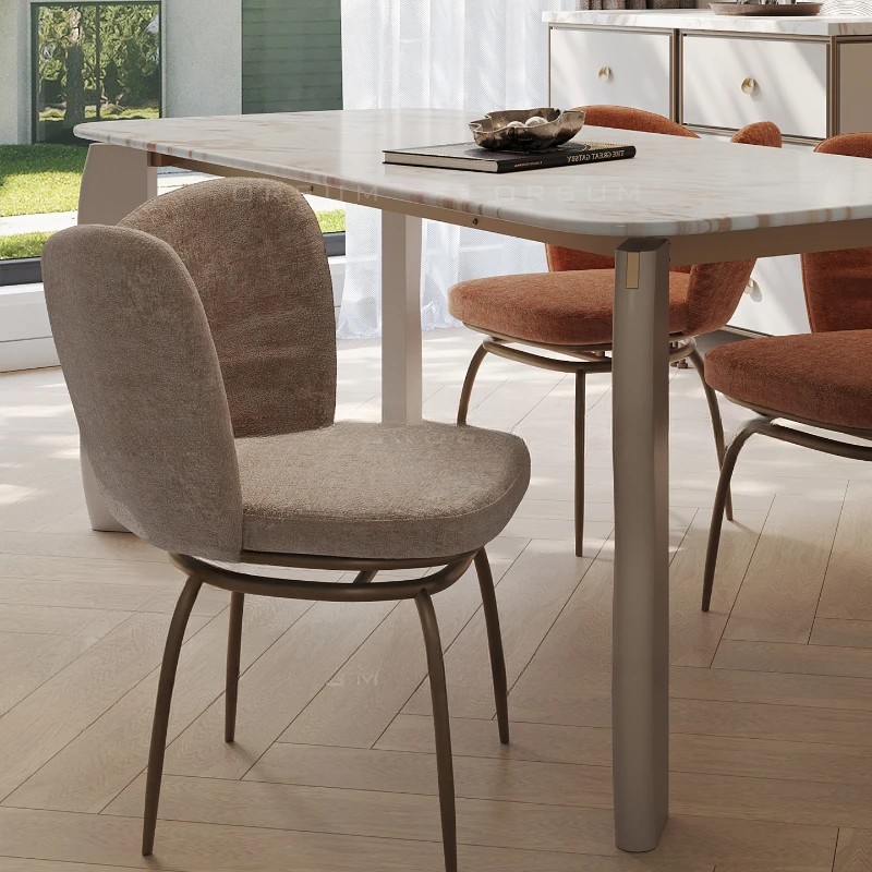 Modern simple rectangular dining table is light and luxurious, artistic and creative, and small hardware apartment.