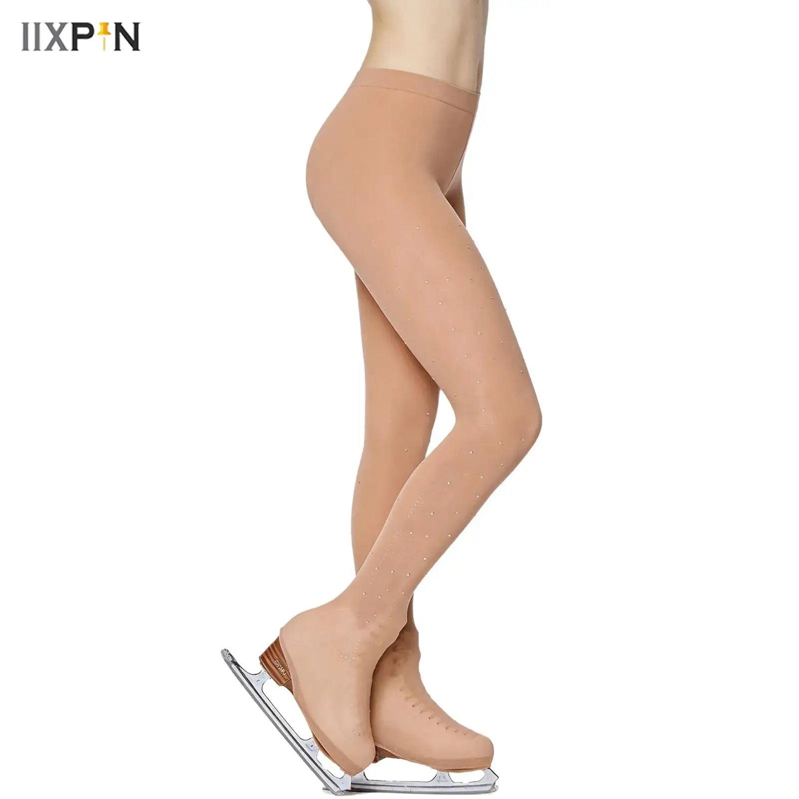 

Женские ботинки для фигурного катания, колготки с пряжками внизу, колготки с высокой талией и стразами, леггинсы для практики выступлений