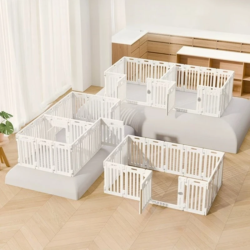 Kennel luxury Dog Fence Circle Large Supplies Grating Acrylic Dog Fence Playpen Retractable Nordic Dog Fences Indoor Home Decor