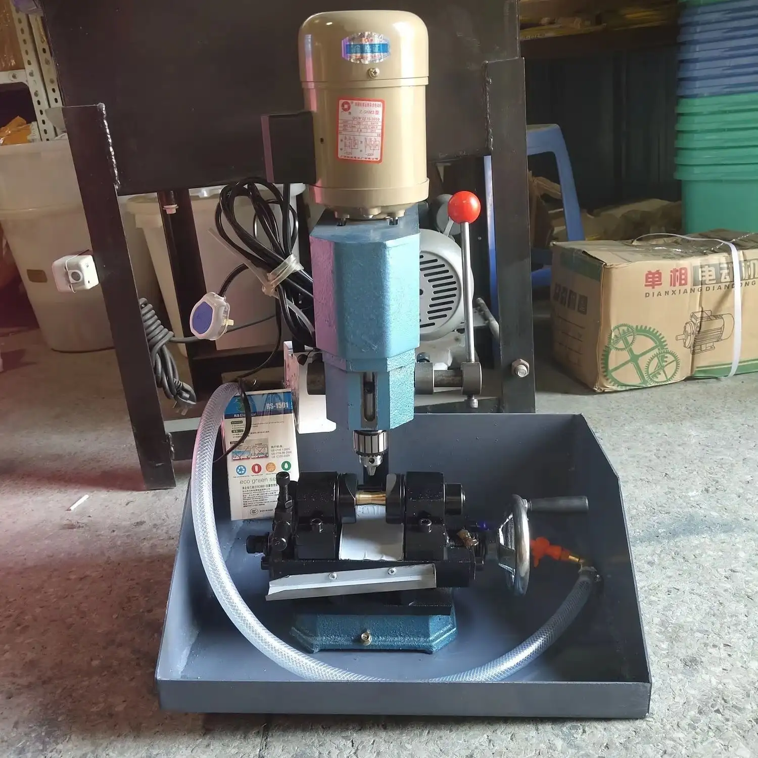 Portable High-Speed Bead Drilling Machine, Water Cooling Drilling Rig for Resin Wood Plastic Gemstone Jewelry Making