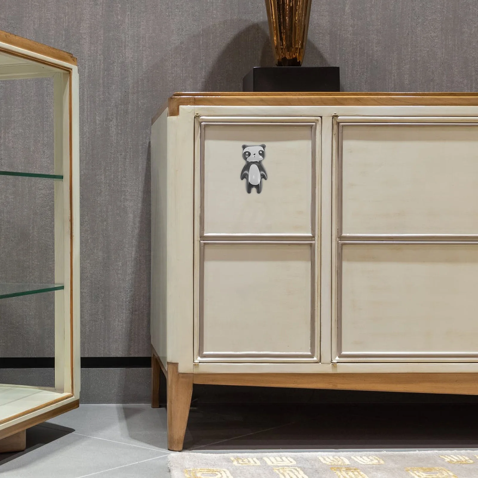 

Panda Brass Drawer Pulls Fun Knob for Nursery Dresser Cupboard Handles Ceramic Animal Shaped Cabinet Knobs for