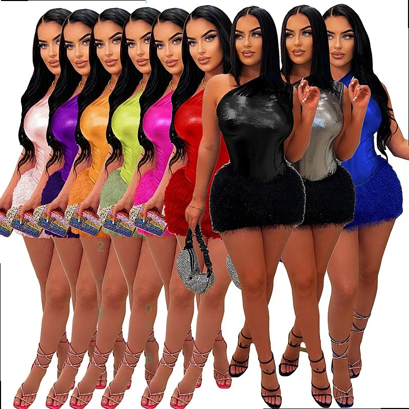 

Sexy Two Piece Matching Set Bodycon Short Skirt Jumpsuit Playsuit Overall Dress