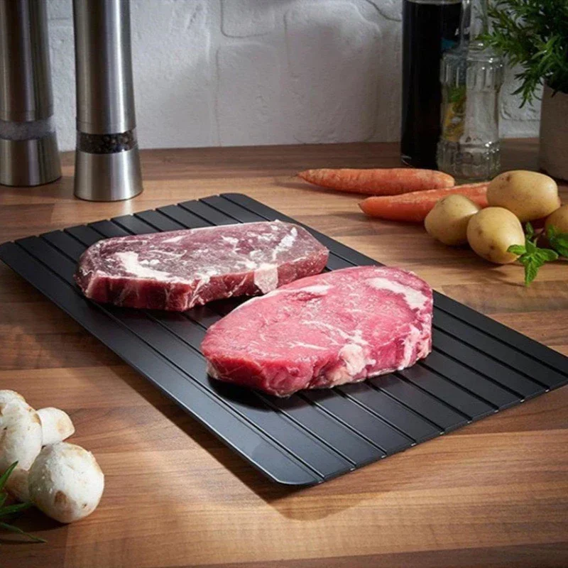 

Defrosting Tray for Frozen Meat Quick Defrosting Board Rapid Food Meat Fruit Defrost Plate Aluminum Thawing Tray Kitchen Gadgets