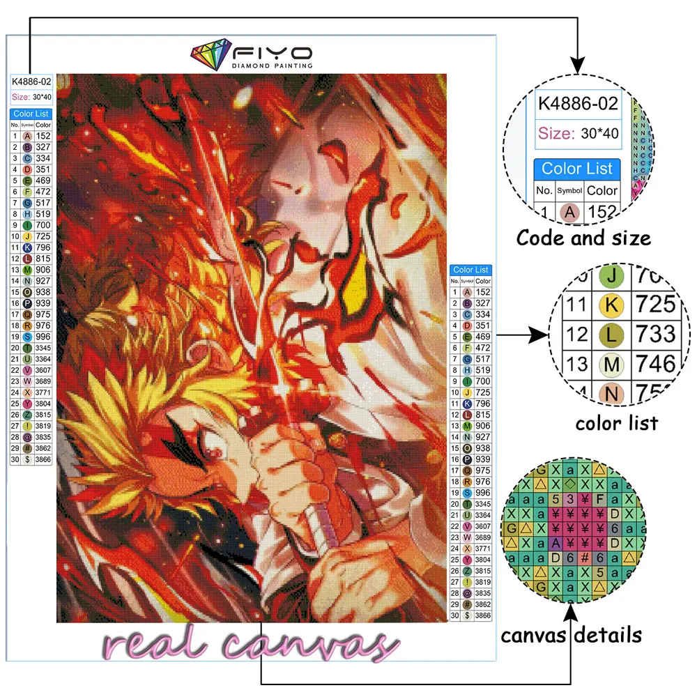 5D DIY Diamond Painting Anime Demon Slayer Mosaic Needlework Full Diamond Embroidery Cross Stitch Decorative peinture diamant