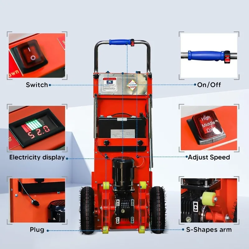 1200W Electric Stair Climbing Dolly Heavy Duty Metal Hand Trucks Cart with 880lb Capacity Powered Electric Stair Climber