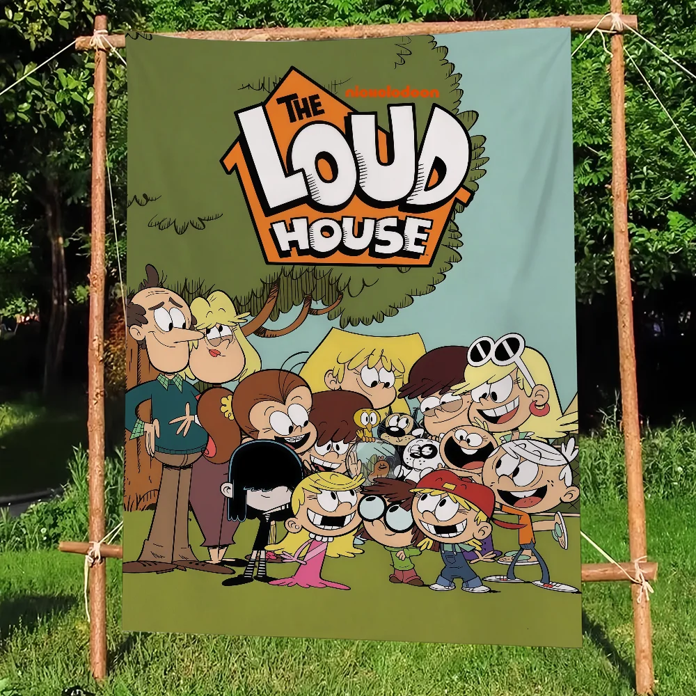 الرسوم المتحركة الكرتونية L-Loud H-House العلم لغرفة المعيشة المنزل النوم فن الديكور المنزل حفلة نزهة ديكور راية #6