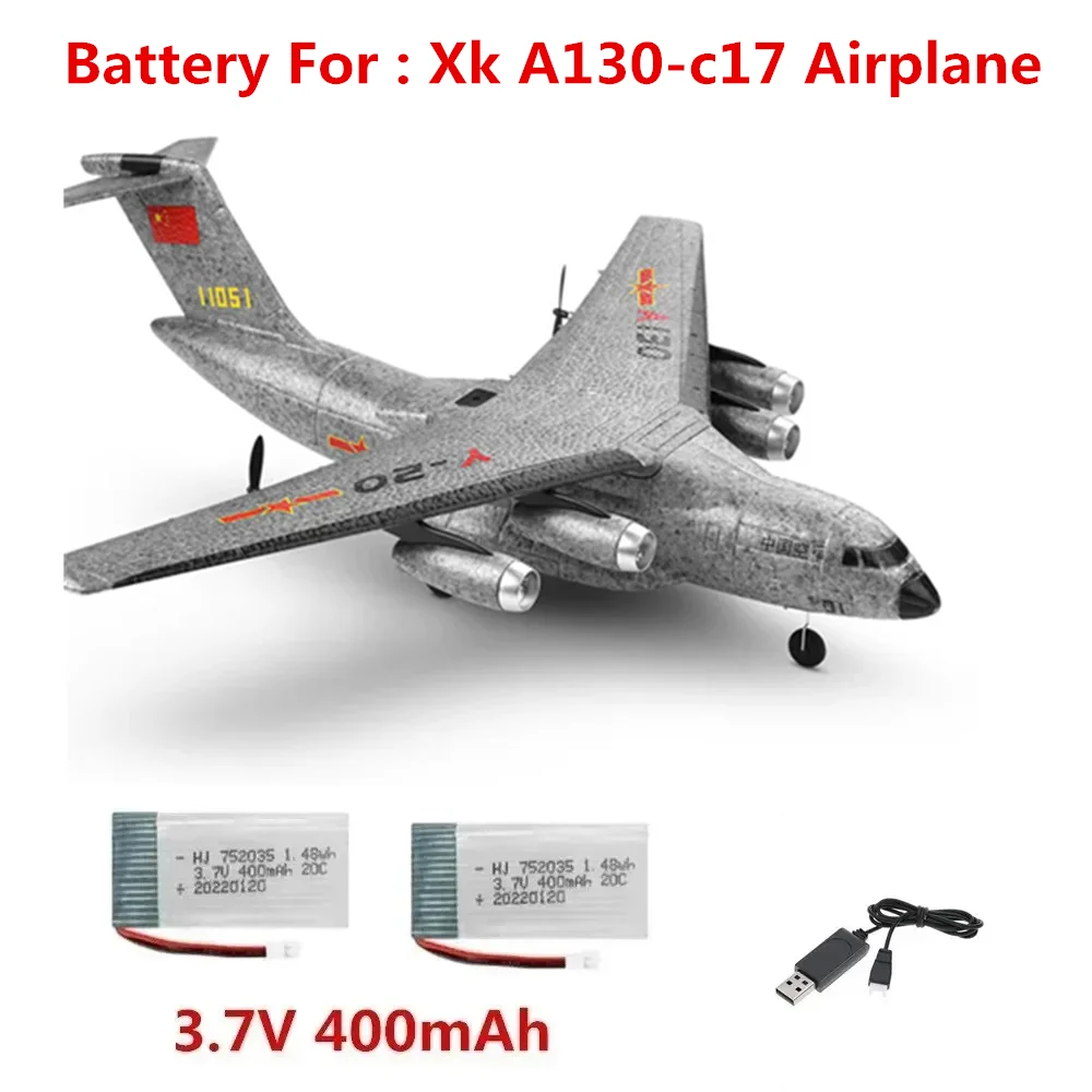 XH2.54 prise 3.7V 400mAh Batterie Pour: Xk A130-c17 RC Avion Accessoires Batterie