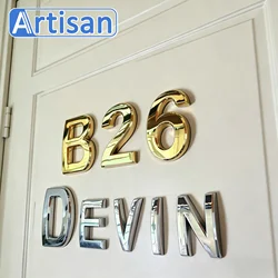 Adhesive Letters Placard House Number Outdoor 50-70mm English Letters Hotel Door Alphabet Home Outdoor Exterior House Numbers