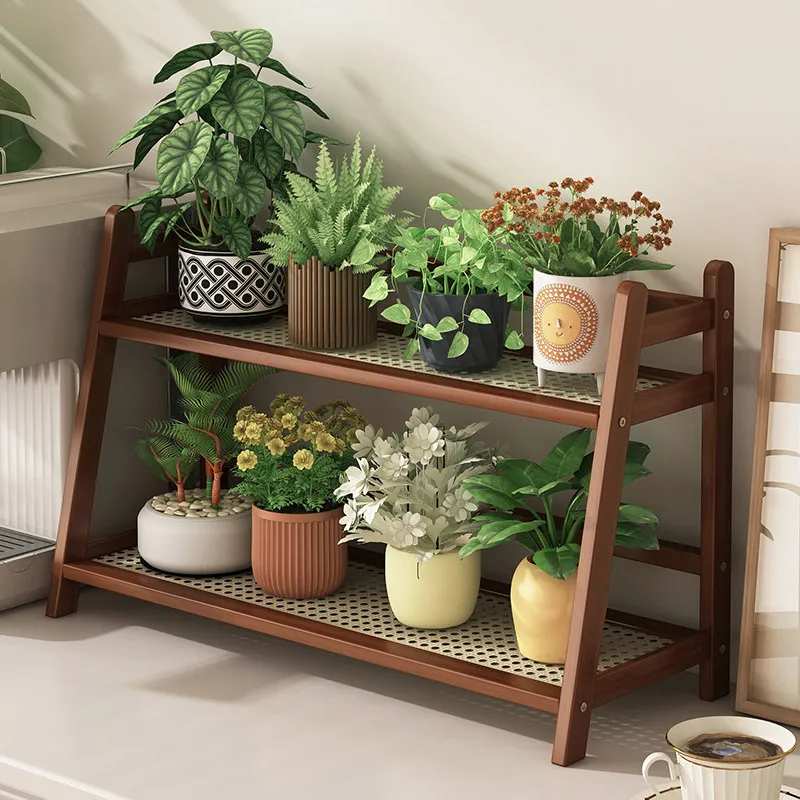 Tiered Desktop Plant Stand, Multi-Level Small Organizer for Succulents & Pots, Modern Office Desk Decor Display Rack