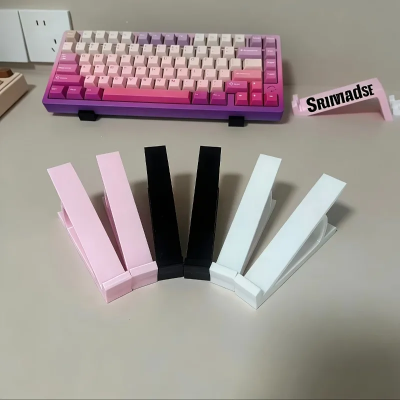 2pcs Heavy Duty Keyboard Riser Ergonomic Portable Elevator Multi Function Stand Stable Support for All Keyboard Sizes Gaming