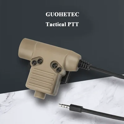 GUOHETEC PMR-171 Headset PTT Turn 6.35 into 3.5 Adapter With Launch Button Matching Suit