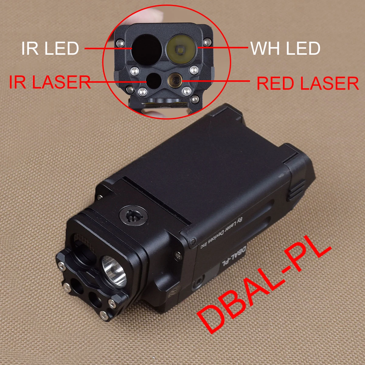 Tactical DBAL DBAL-PL IR Laser Light Combo Strobe Weapon Light LED Gun Flashlight With Red Laser NV Illuminator For 20mm Rail