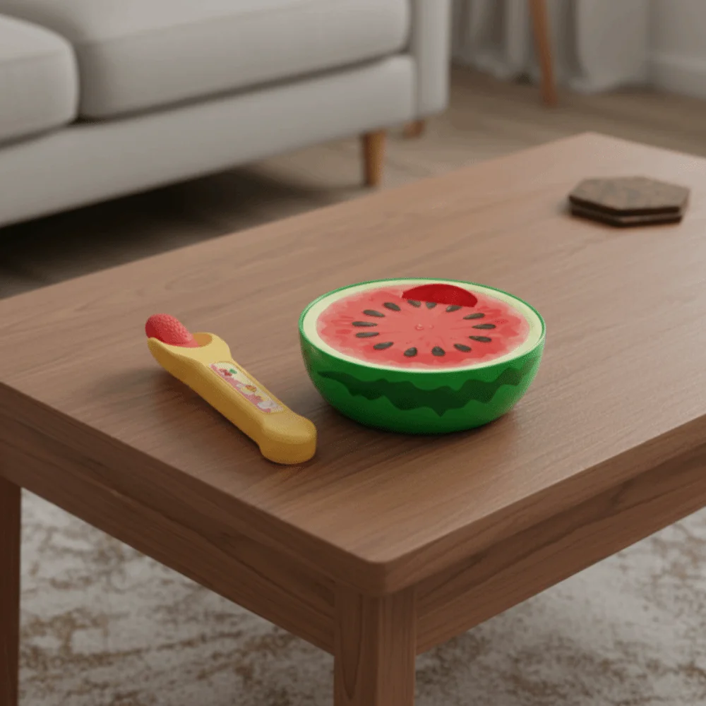 

Food Feeding Fruit Pudding Set Feeding Toy Simulation Role Play Watermelon Pudding Toy Kiwi fruit 3D Play House Toys for Friend