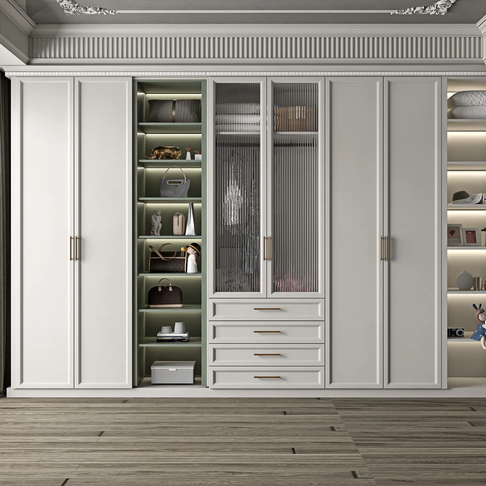 Portable Bedroom Furniture Wooden Wardrobe Storage Closetpromote sales