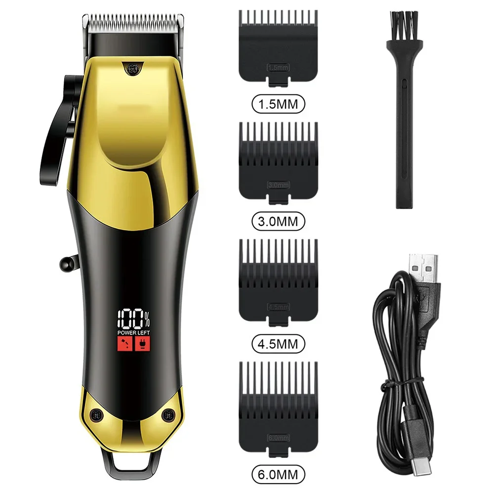 USB Rechargeable Men's Hair Clipper with Metal Body, Oil Head and Electric Hair Clipper Perfect for Home Use Hair Clippers Men