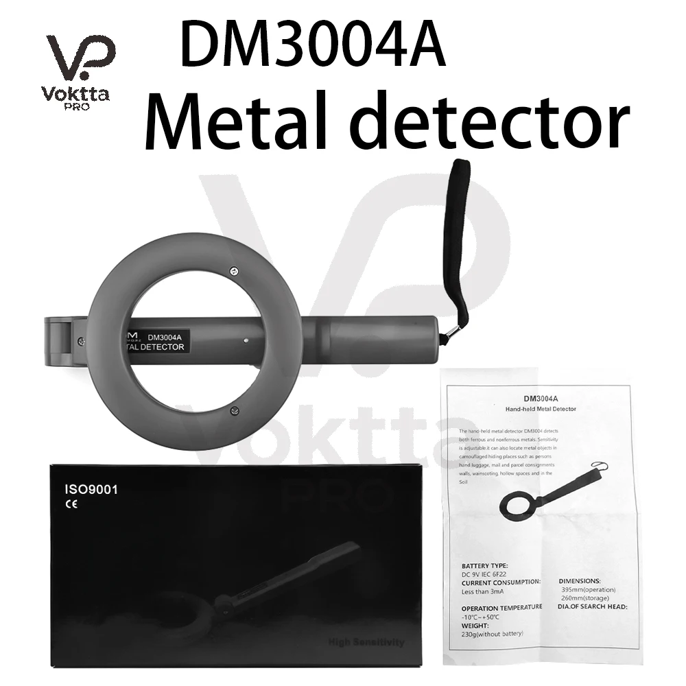 DM3004A Handheld Metal Detector Water-Proof Search Pinpointing Finder Probe 360° Search High Accuracy Treasure Bounty Hunting