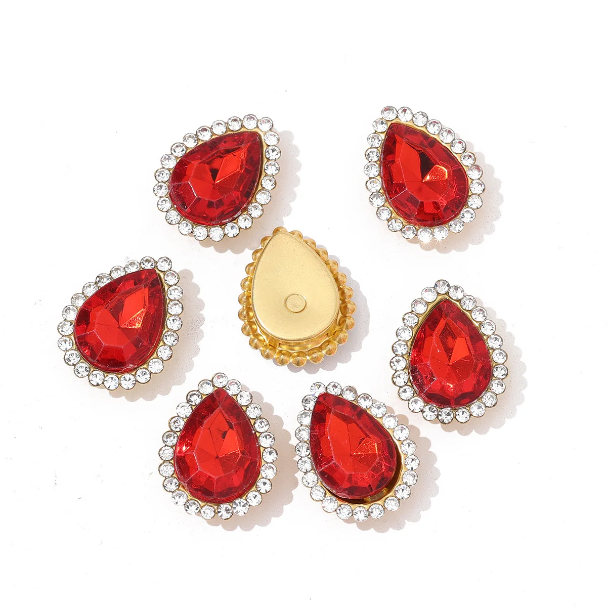 

Water drop double-layer flower hand sewing diamond DIY hair accessories shoes clothing accessories accessories accessories