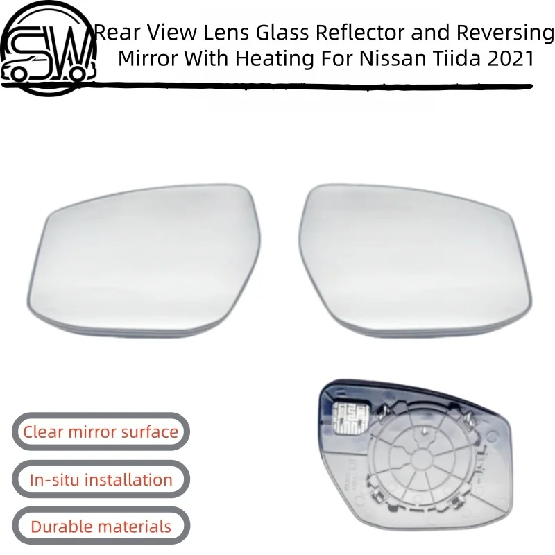 For Nissan Tiida 2021 Rearview Mirror Lens Replacement Heated Side Mirror Glass
