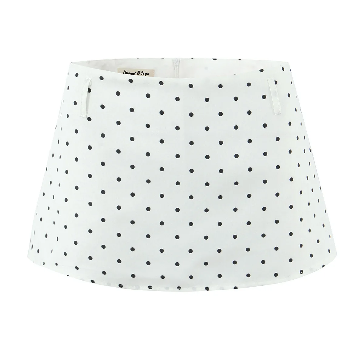 

Белая короткая юбка во французском стиле с черным принтом в горошек, юбка с низкой талией, короткая юбка с защитой от просвечивания, короткая юбка для женщин GSUD