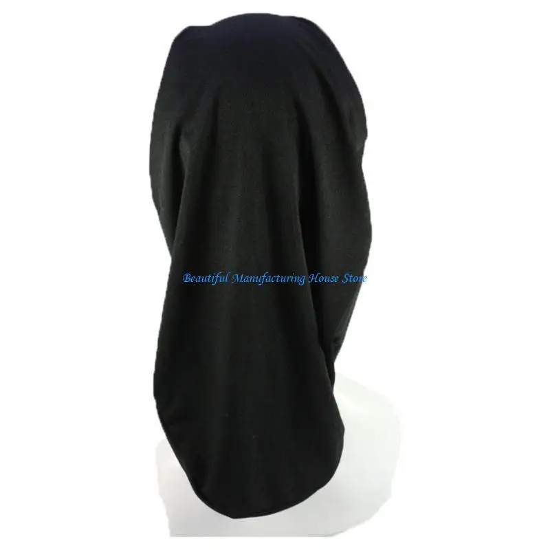 E56A Long Tail Hair Wrap Turban Caps for Men Quick Drying Polyester Headscarf Headwrap
