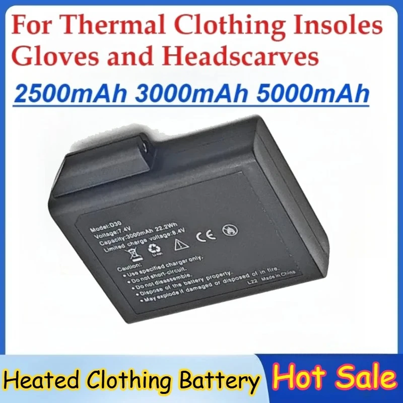 

Lithium Ion Battery for Thermal Clothing Insoles Gloves and Headscarves 5000mAh High Quality Rechargeable Battery
