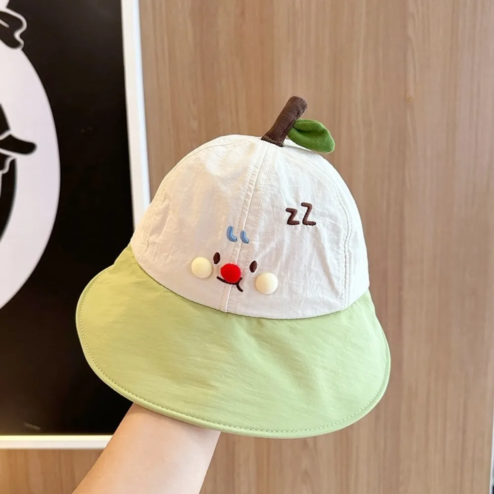 

Soft Quick-dry Korean Style Cap Shading Hat Embroidery Summer Kid Sunhat Puppy Dinosaur Children's Bucket Hat Boy