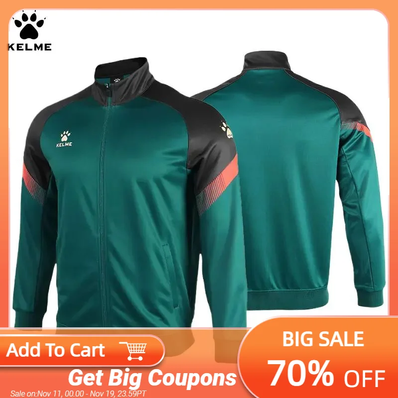 

Kelme Sports Coat China League One Player's Edition Men's Football Training Knitted Jacket Playoff Coat Running Top