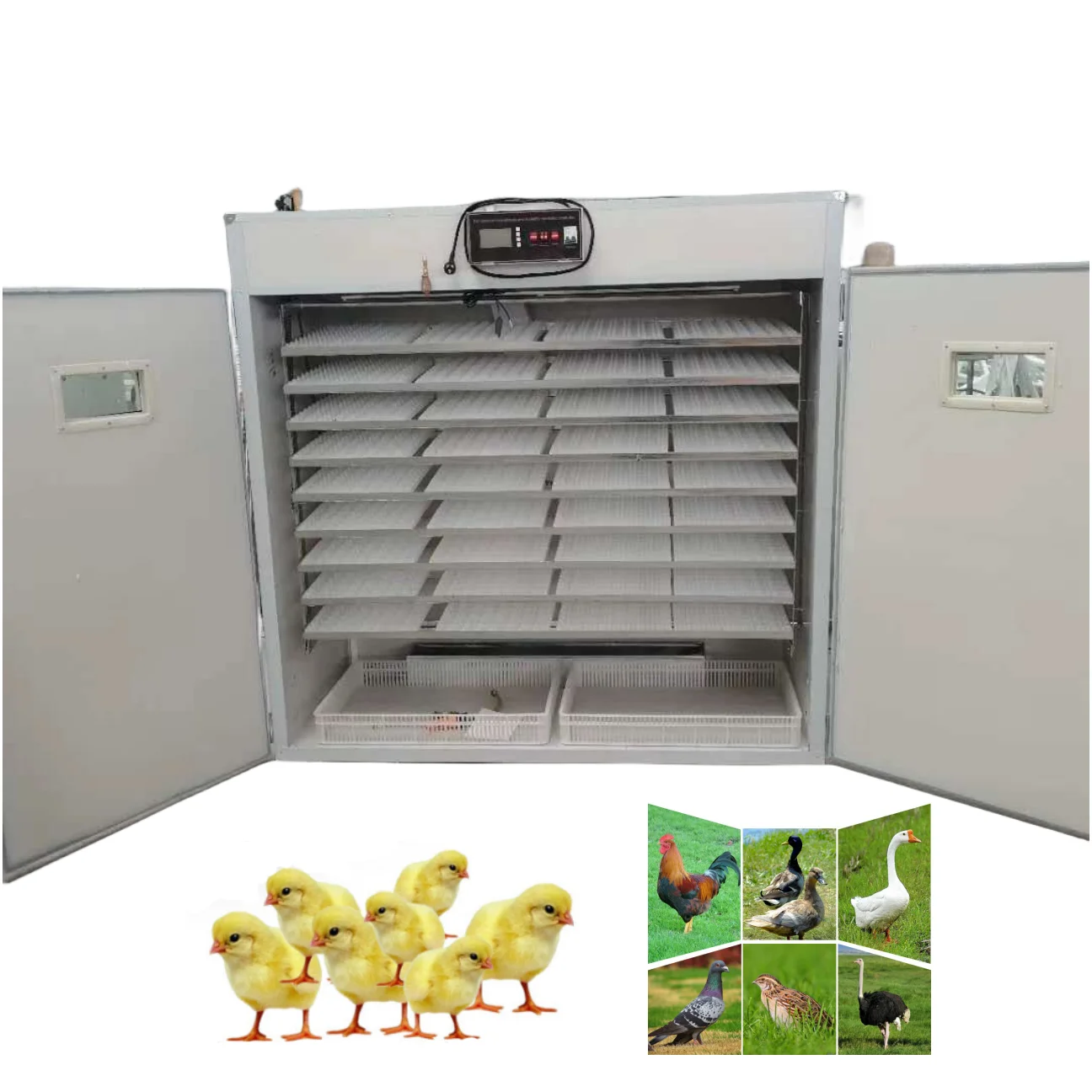 

High Quality 220V Automatic Commercial 400-5000 Egg Incubator Quail Chicken Duck Turkey Bird Ostrich PC Material Motor Core New