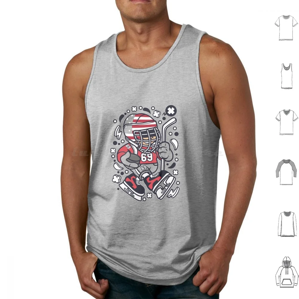 American Hockey Tank Tops Print Cotton Hockey American Ice Hockey Football Baseball Usa America Sport Sports Team