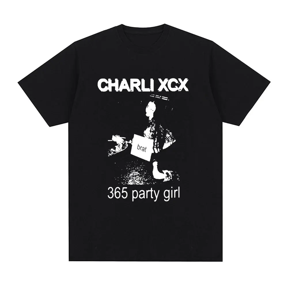 

Charli Xcx 365 Party Girl Brat Album T Shirt Men Women Fashion Harajuku T-shirt High Quality Casual Vintage Cotton T-shirts