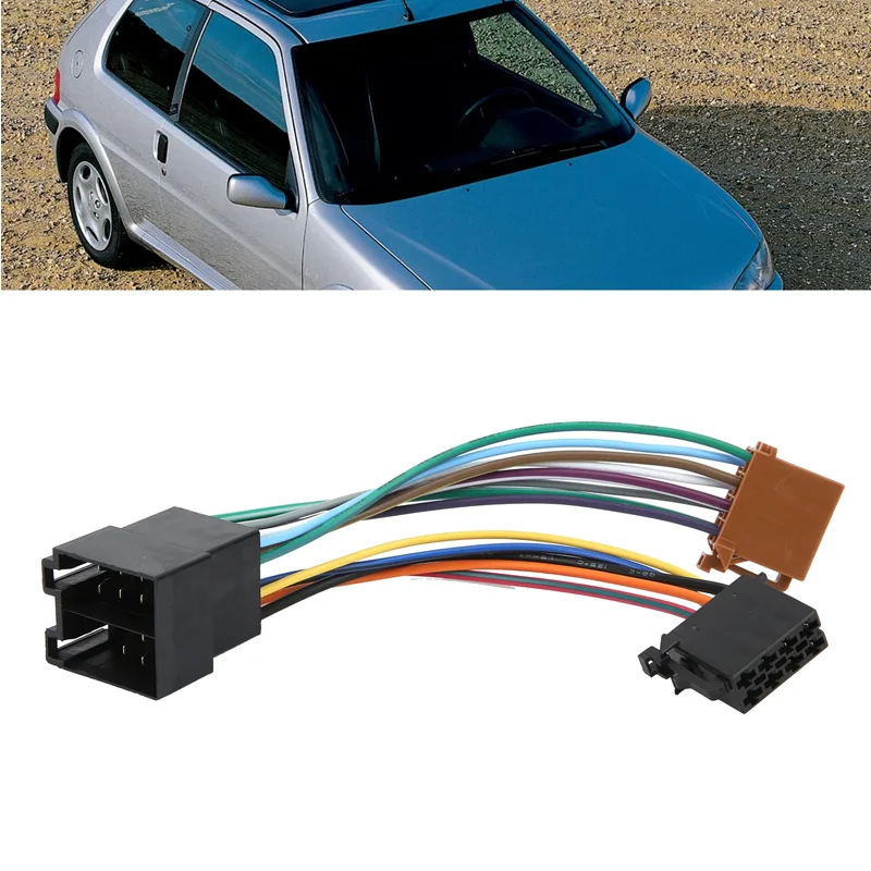 

Адаптер жгута проводов ISO автомобильный стерео аудио комплект подходит для 106 206 306 307 405 406