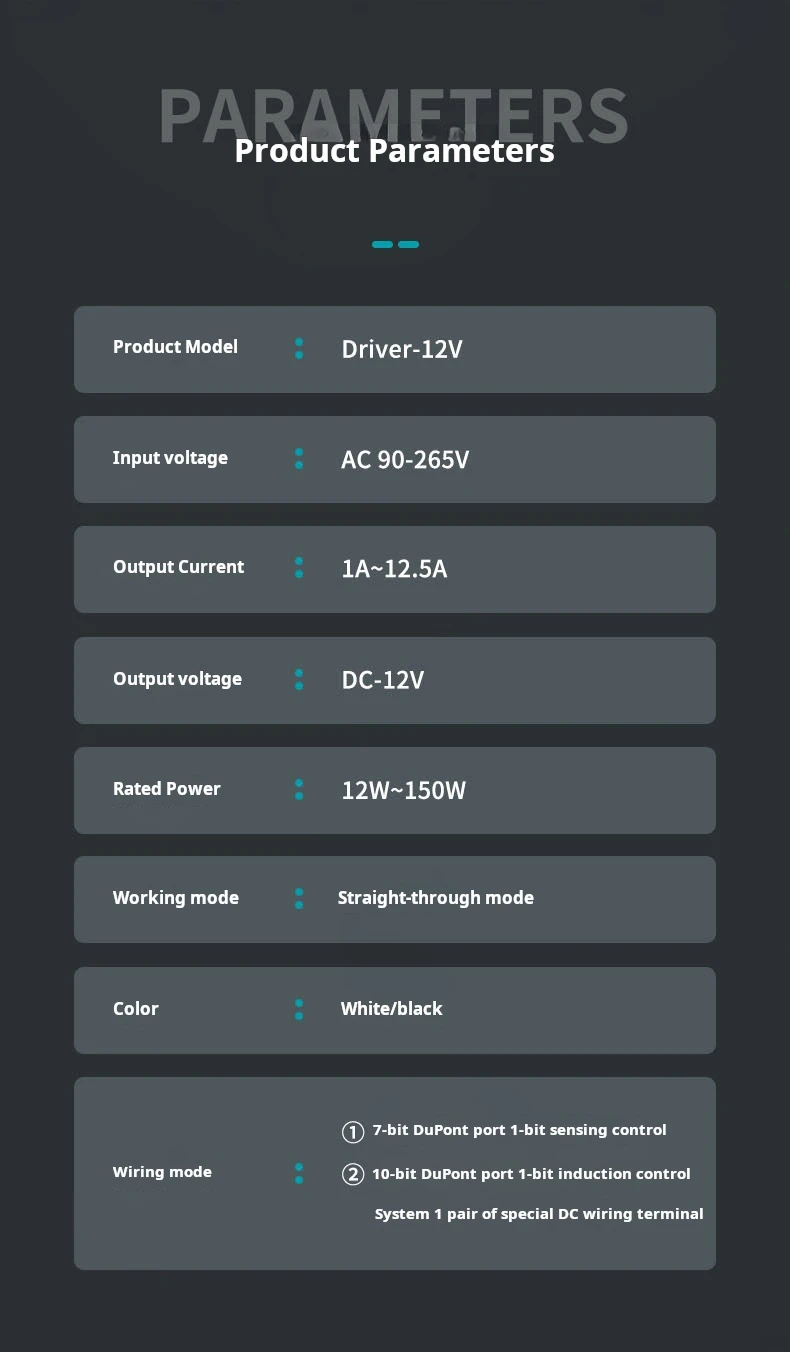 Ultradünnes DC12V 36W 60W 100W Netzteil AC110V 260V Transformator LED-Treiber für Schrankbeleuchtung – Detail 2