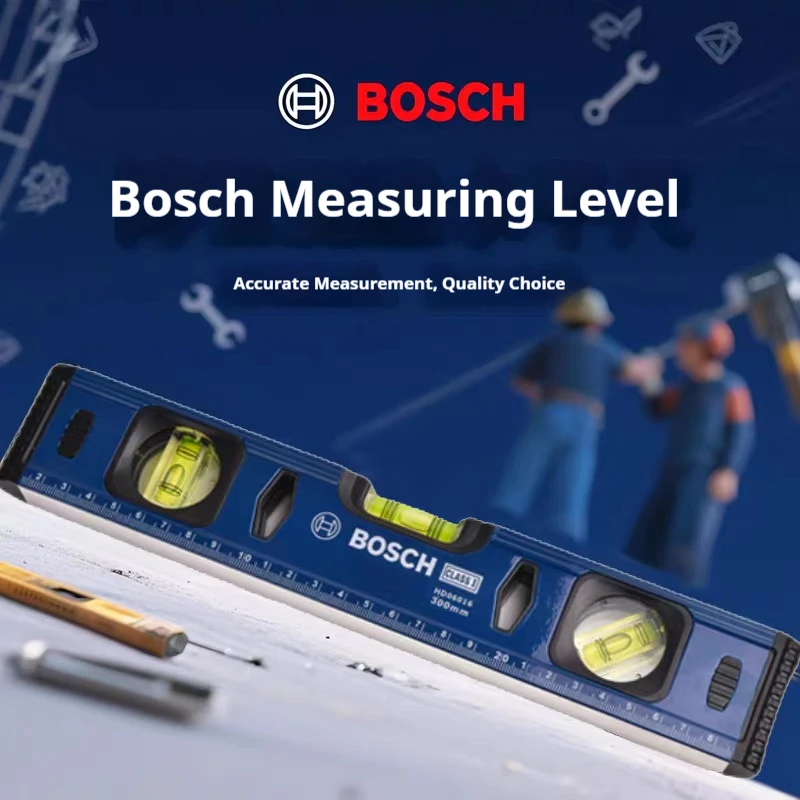 Bosch 300mm Thick Aluminum Alloy Level with Strong Magnetic Bottom High Precision Portable Measurement Ruler