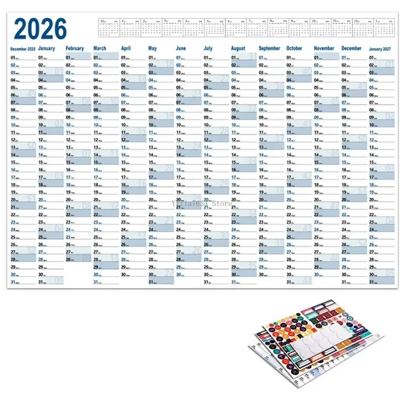 

2026 Wall Hanging Calendar Full Year to View Calendar Yearly Planner Office Home Wall Organiser Planner for Scheduling