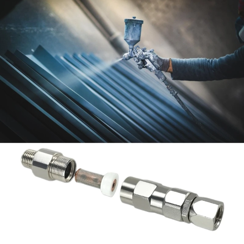 Airless Paint Hose Turning Joint 1/4 Male x Female Steel Fitting for Hose Line Connection with 360 Degree Turning Coupler M4YD