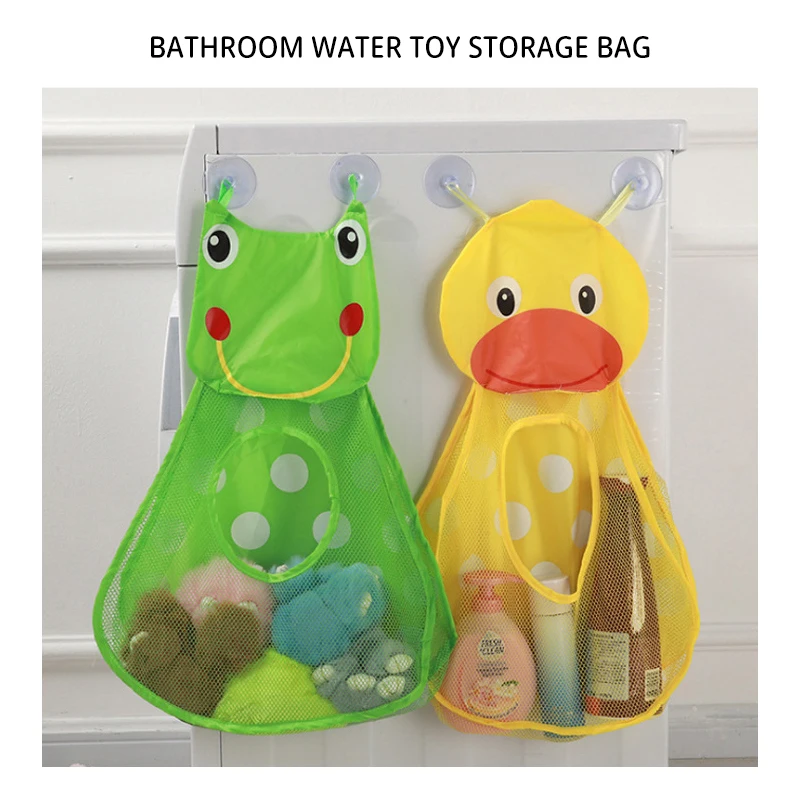 1PCS Baby Bath Play Toy Storage Bag Childrens Bathroom Powerful Suction Cup Storage Hanging Bag Portable Drainage Mesh Bag