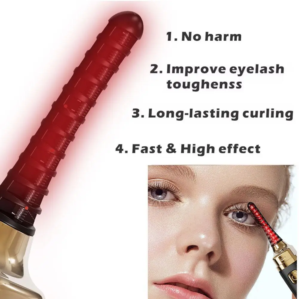 Heating Eyelash Curler Long-lasting Electric Makeup Heating Eyelashes Natural Adjustable Curler Long Quick Lasting Eyelash H8s5