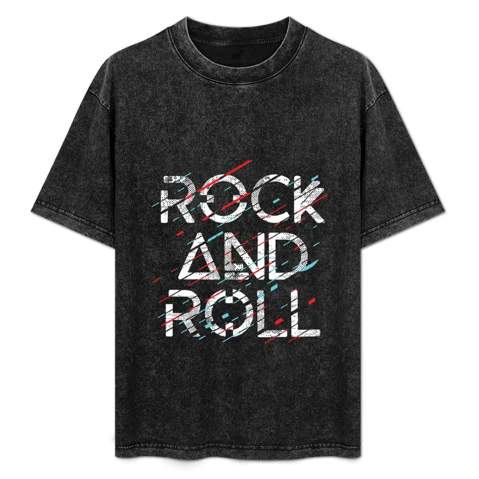 

Channel Your Inner Rockstar with our Stylized Glitch Rock And Roll Black T-Shirt All Weather Casual Short Sleeve