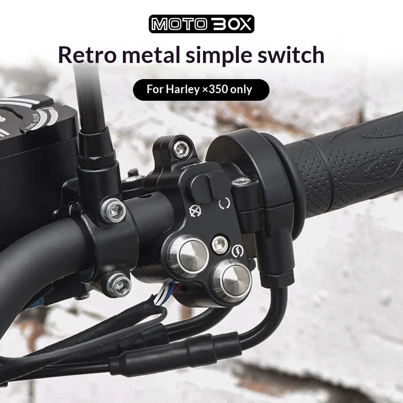 【Premium】For Harley X350 Custom Retro Motorcycle Simple Switch Assembly for Motorcycles and Electric Bikes – Aluminum Alloy Hand