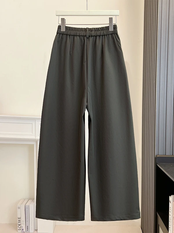 High Waist Wide Leg Straight Cut Loose Casual Pants Autumn Winter New Fashion plus Size Women's Clothing Slimming Drapey Trou... 4