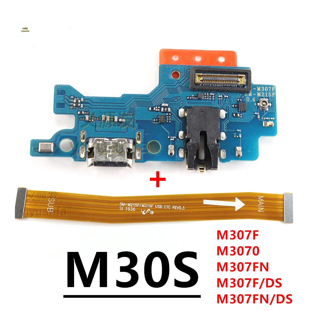 For Samsung Galaxy M30s SM-M307F M307 USB Type-C Micro Charger Charging Port Dock Connector Microphone Main Board Flex Cable ﻿