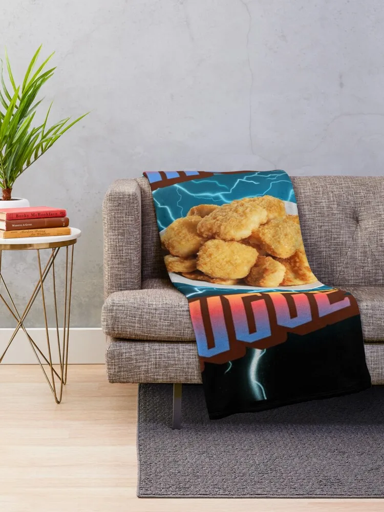 Chicken Nuggets,Funny Heavy Metal, Rap Bootleg Style Retro Chicken Nuggets, Chicken Nuggets Bootleg Throw Blanket