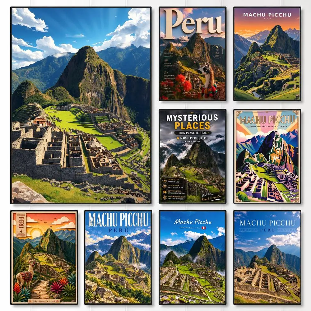 art Machu Picchu Poster Wall Posters Art Print HD Print Self-Adhesive Waterproof Wall Stickers Room Decoration
