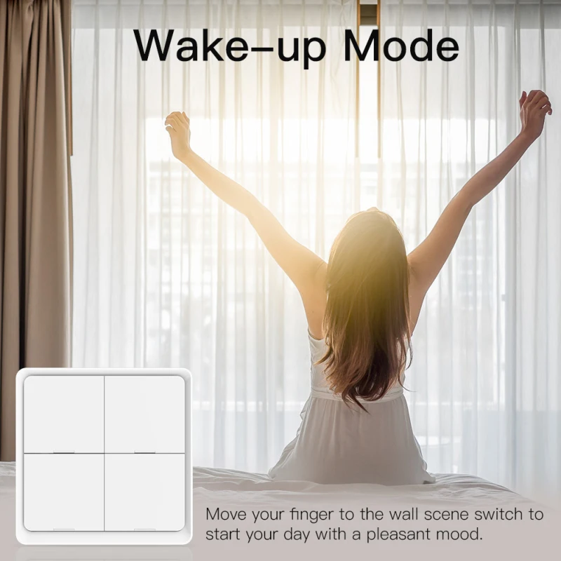 Tuya ZigBee Smart Scene Switch 4 Gang 12 Scene Smart Home Scene Switch Button Support Smart Life App Need Zigbee Gateway